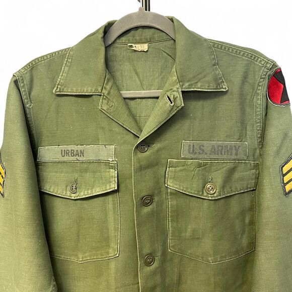 Vintage 60s U.S. Army OG-107 Utility Shirt size L - Picture 3 of 8